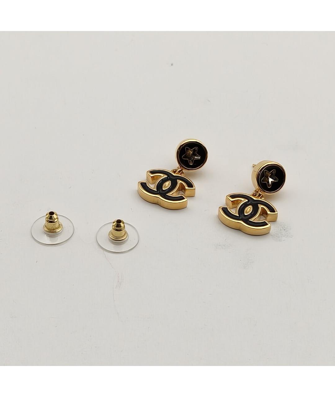 CHANEL Черные металлические серьги, фото 5