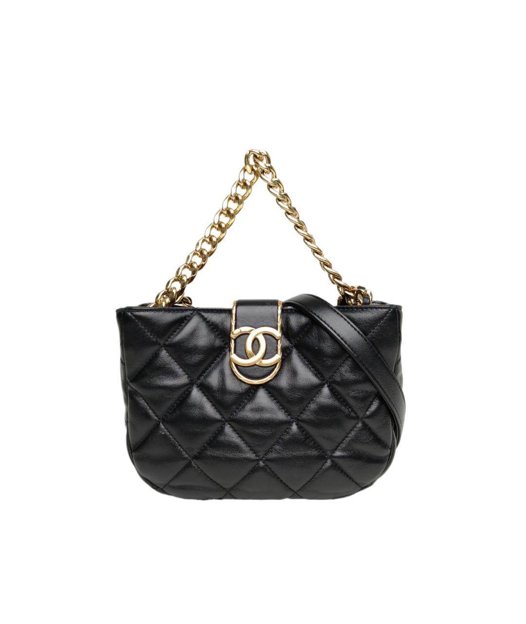 CHANEL Черная кожаная сумка через плечо, фото 10