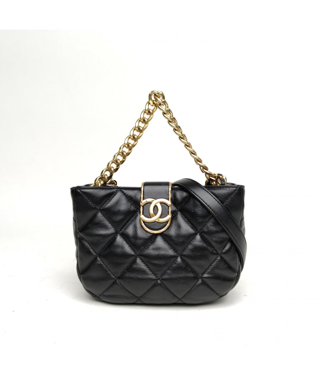 CHANEL Черная кожаная сумка через плечо, фото 2