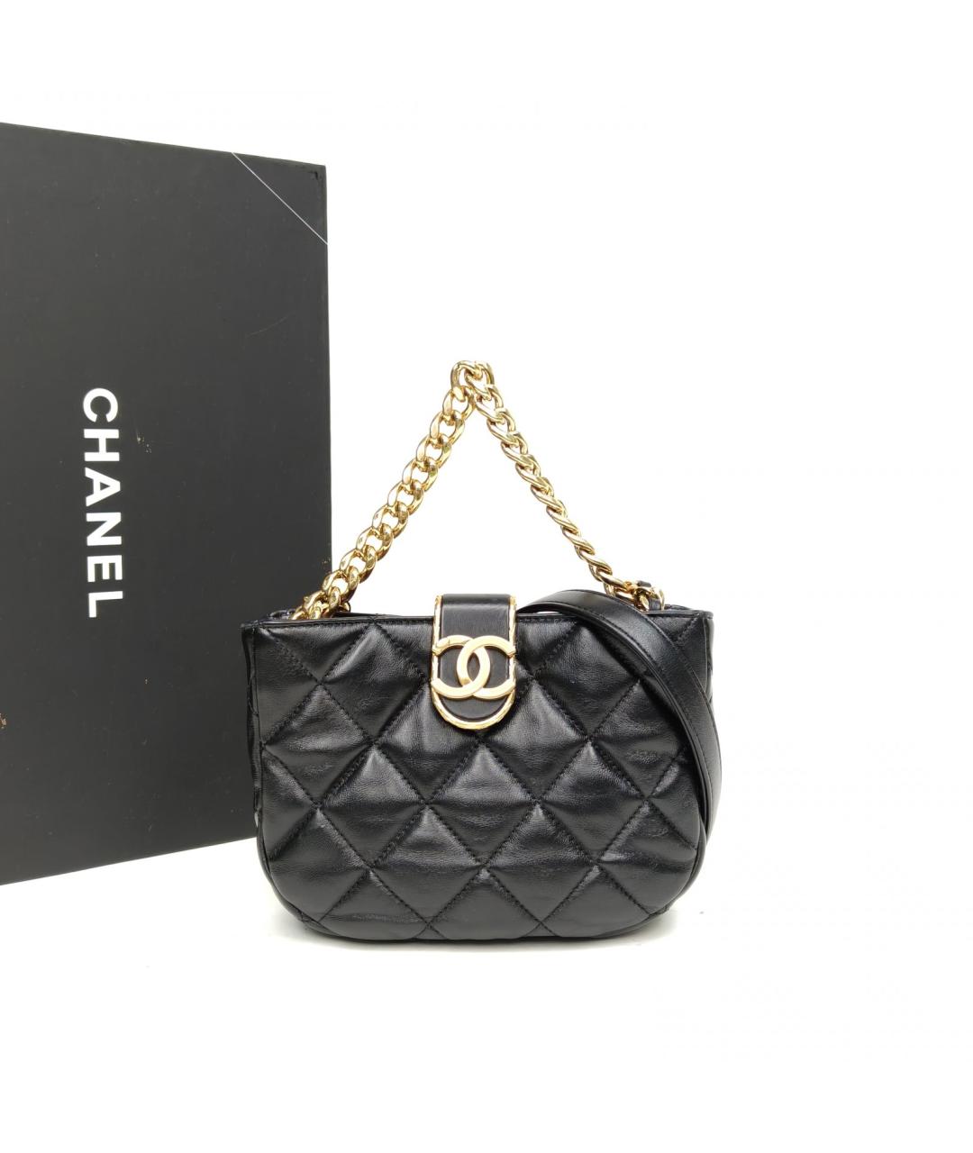 CHANEL Черная кожаная сумка через плечо, фото 9