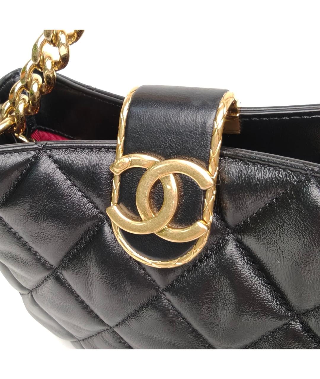 CHANEL Черная кожаная сумка через плечо, фото 7