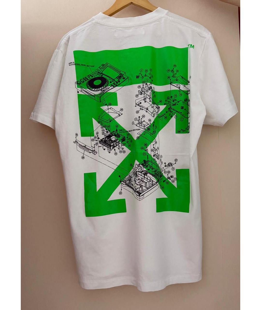 OFF-WHITE Белая хлопковая футболка, фото 2