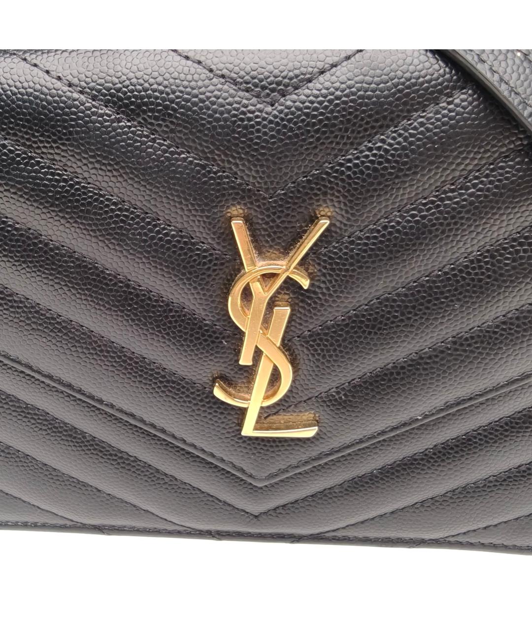 SAINT LAURENT Черная кожаная сумка через плечо, фото 7