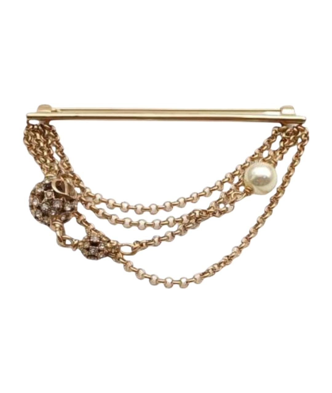 CHRISTIAN DIOR Золотая металлическая булавка / брошь, фото 1