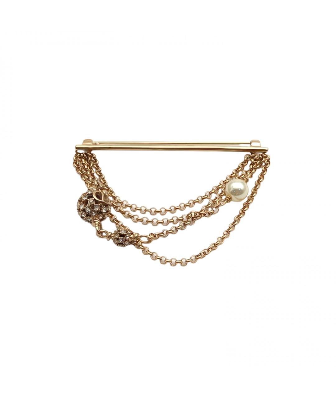 CHRISTIAN DIOR Золотая металлическая булавка / брошь, фото 2