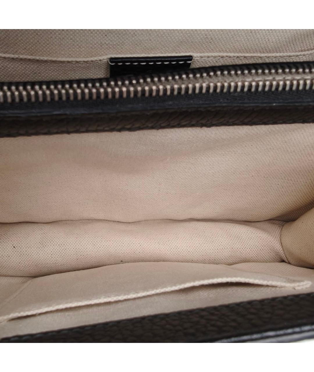 GUCCI Черная кожаная сумка с короткими ручками, фото 7