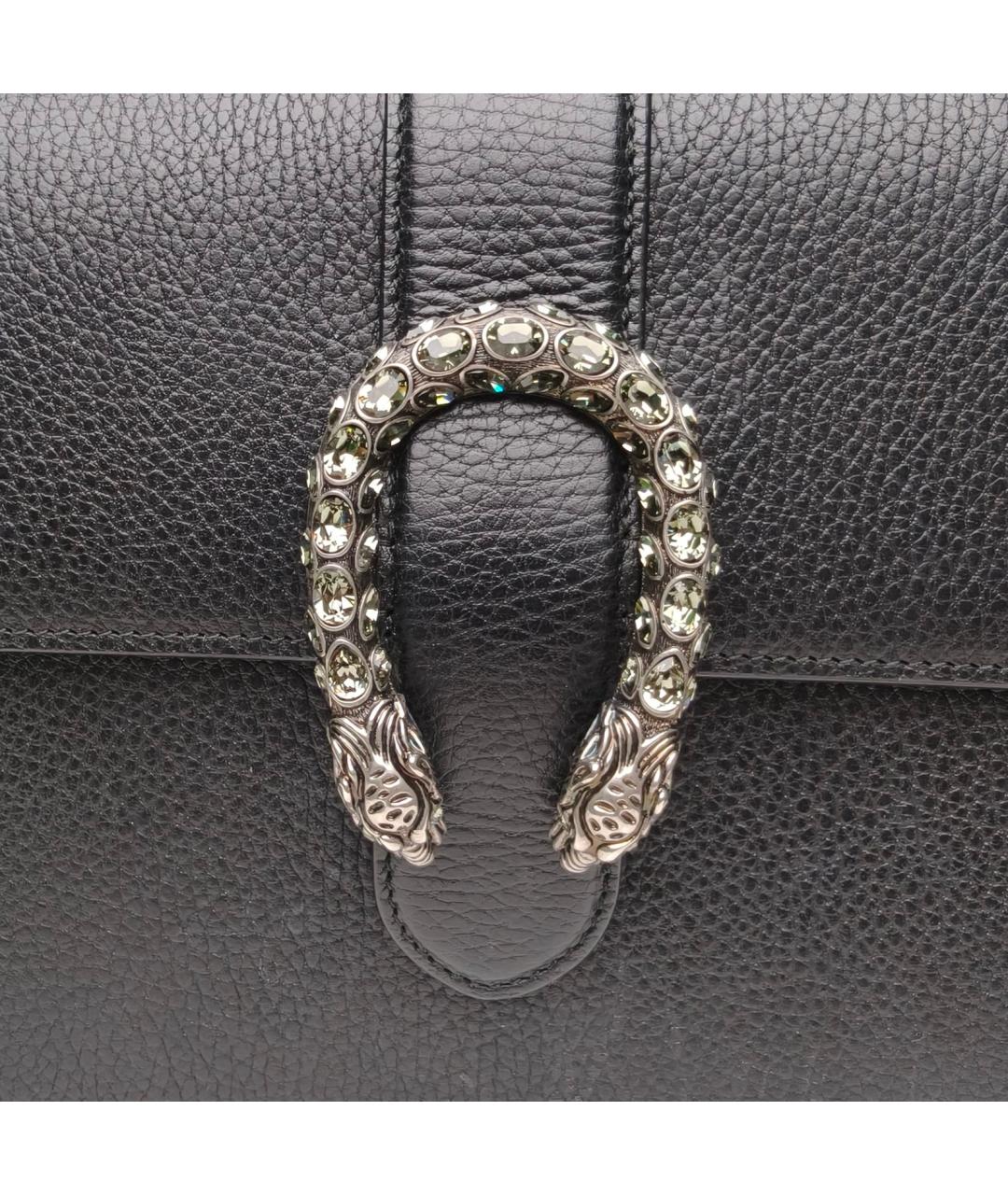 GUCCI Черная кожаная сумка с короткими ручками, фото 8