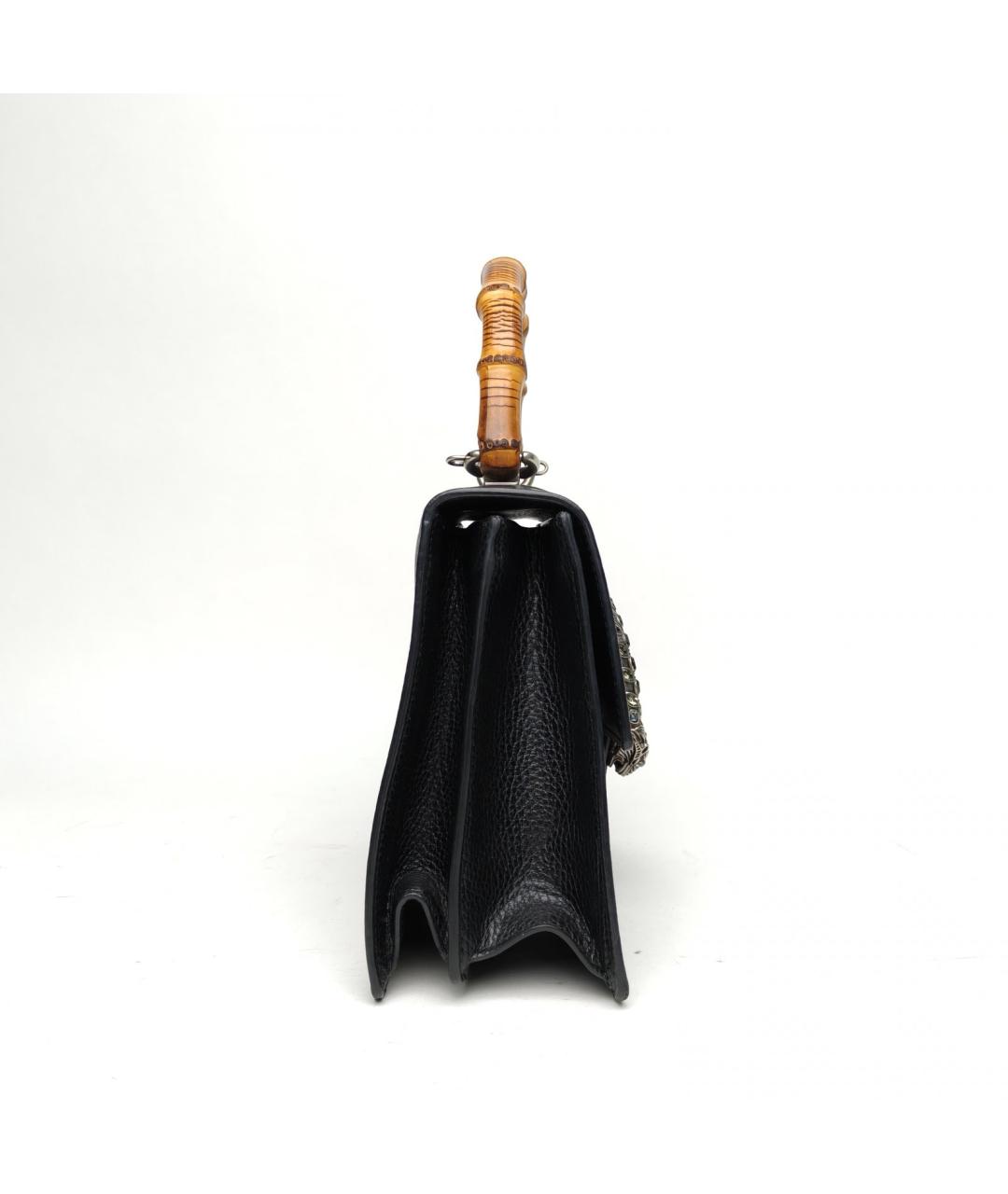 GUCCI Черная кожаная сумка с короткими ручками, фото 5