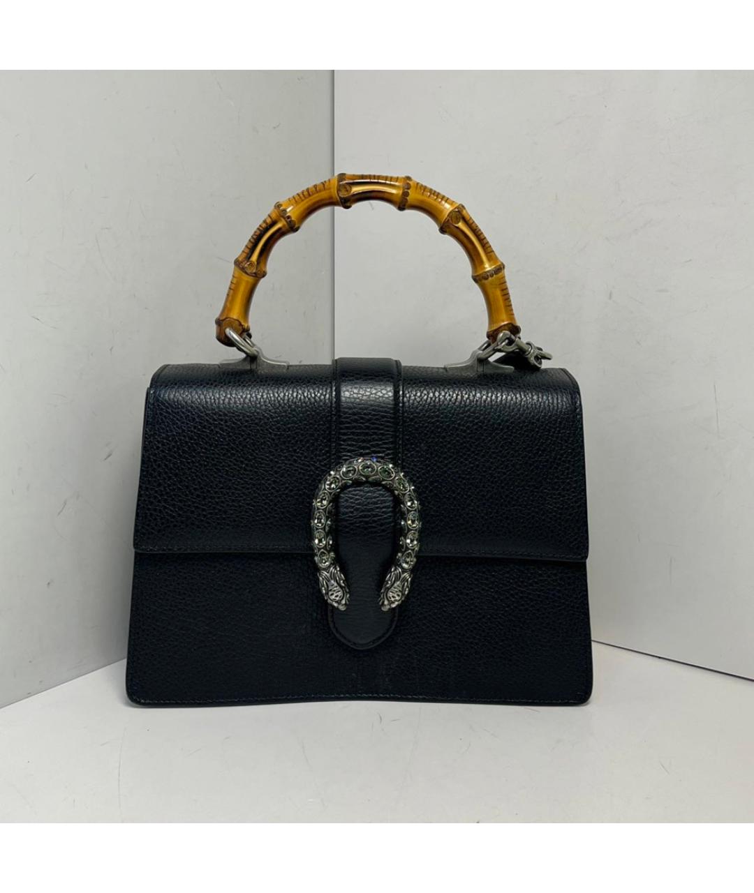 GUCCI Черная кожаная сумка с короткими ручками, фото 9