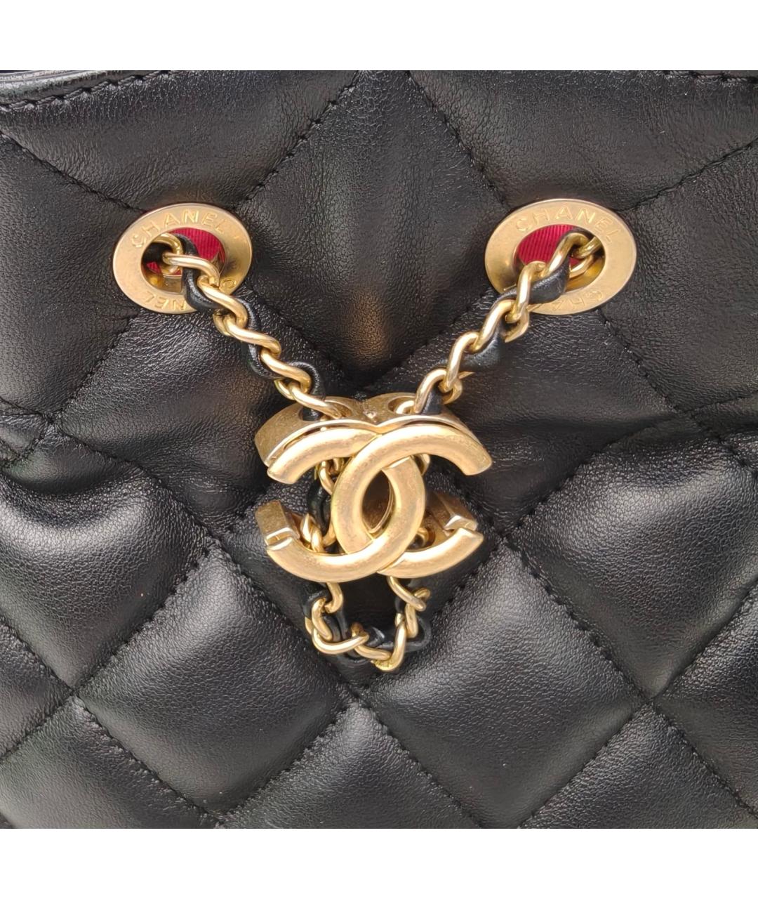 CHANEL Черная кожаная сумка тоут, фото 7