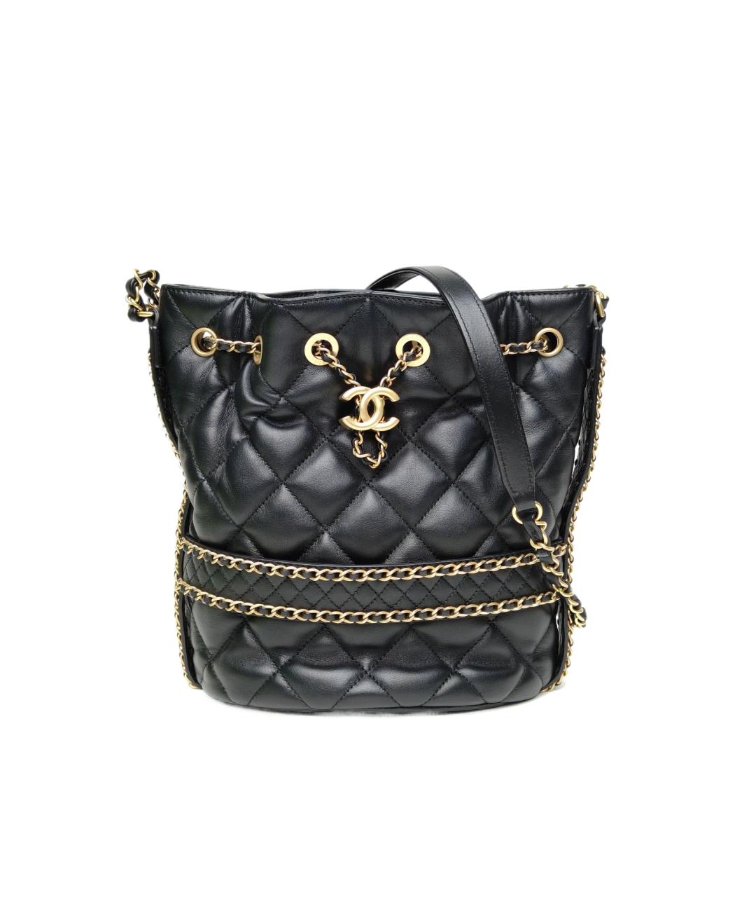 CHANEL Черная кожаная сумка тоут, фото 10