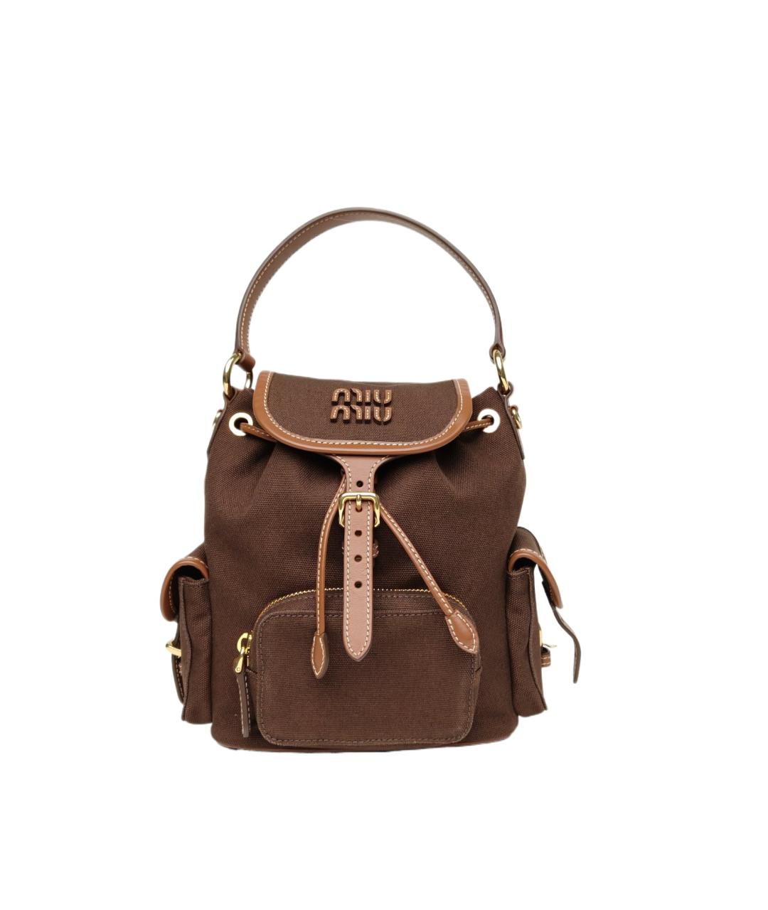 MIU MIU Коричневый рюкзак, фото 10