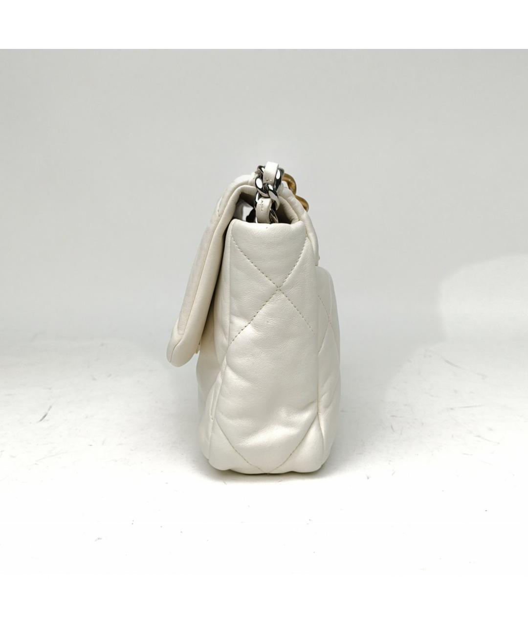 CHANEL Белая кожаная сумка через плечо, фото 3