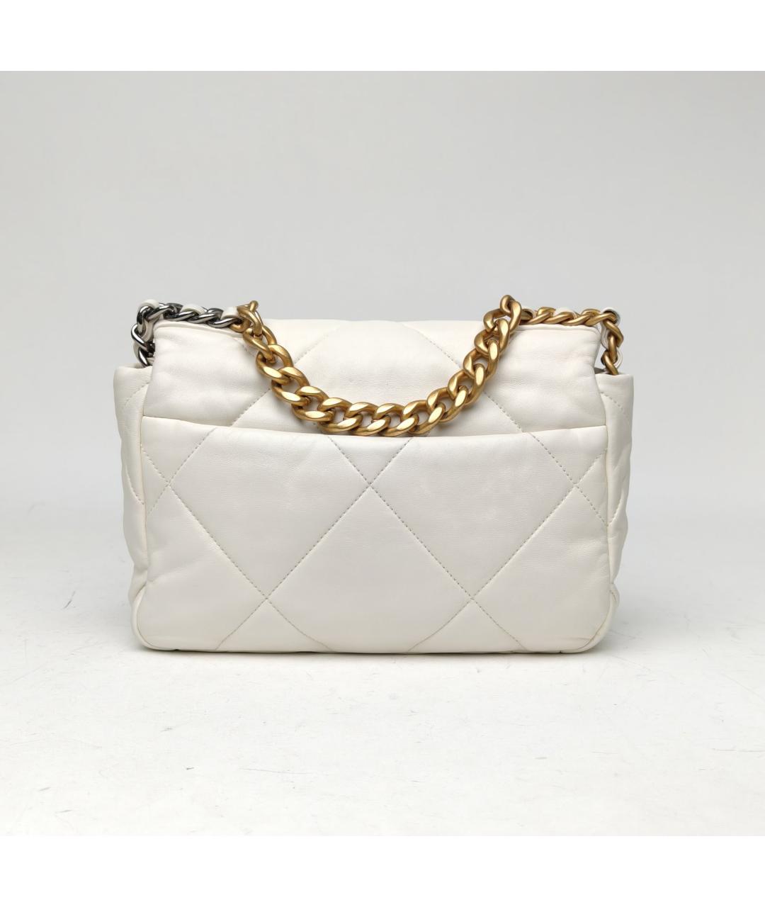 CHANEL Белая кожаная сумка через плечо, фото 4