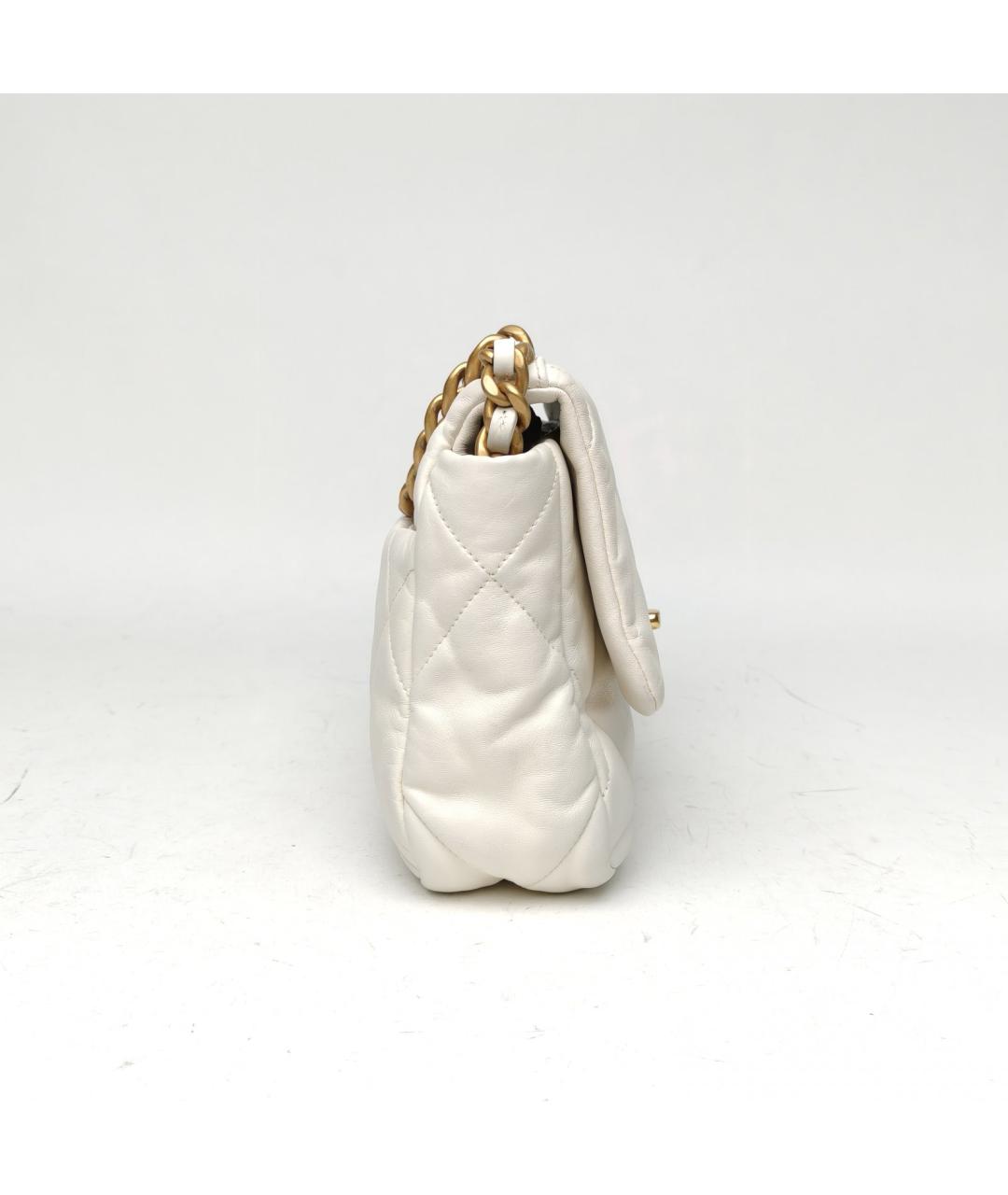 CHANEL Белая кожаная сумка через плечо, фото 5