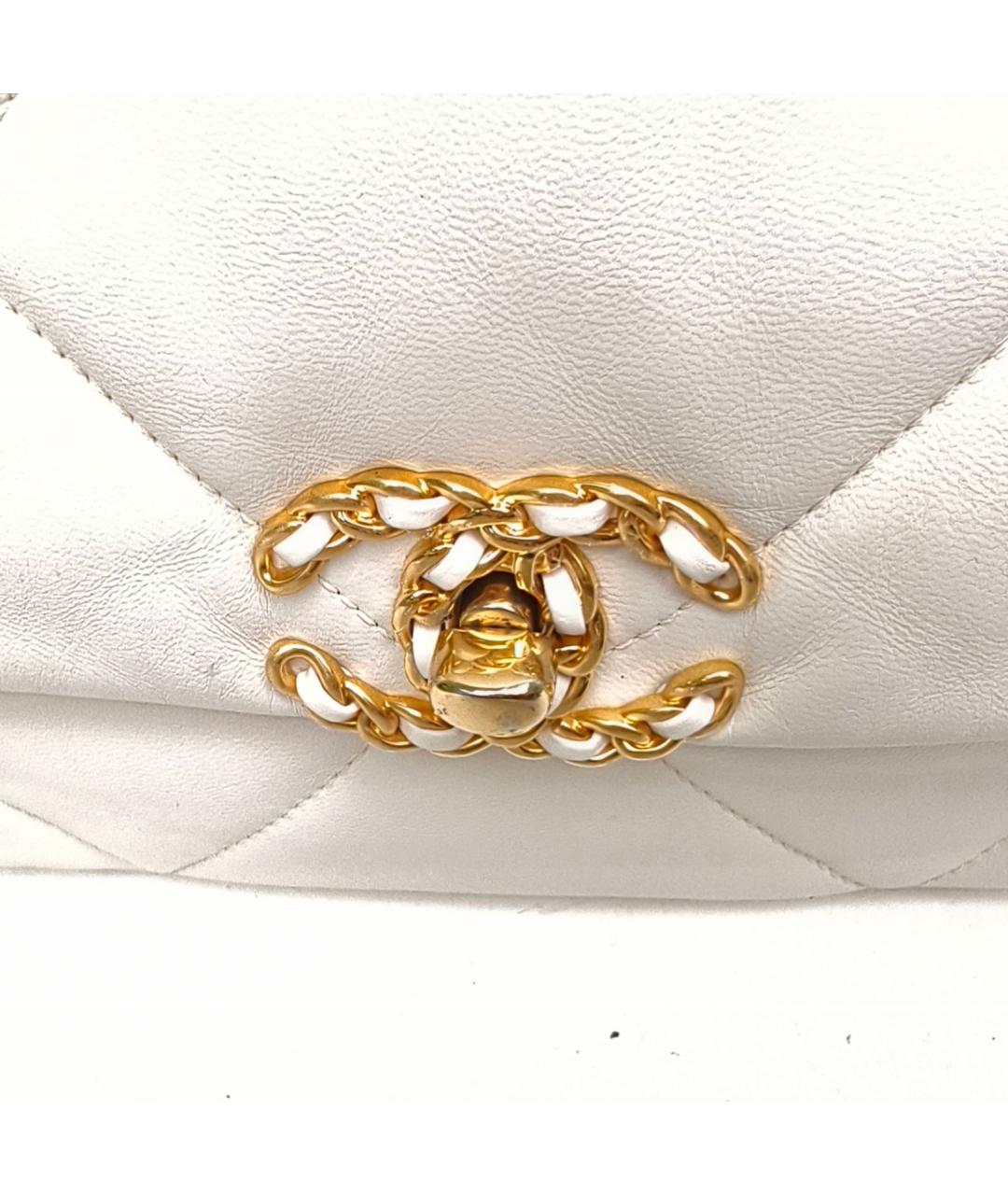 CHANEL Белая кожаная сумка через плечо, фото 7