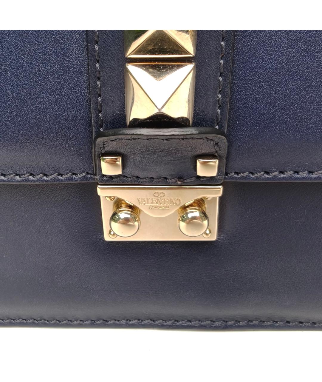 VALENTINO Темно-синяя кожаная сумка через плечо, фото 7