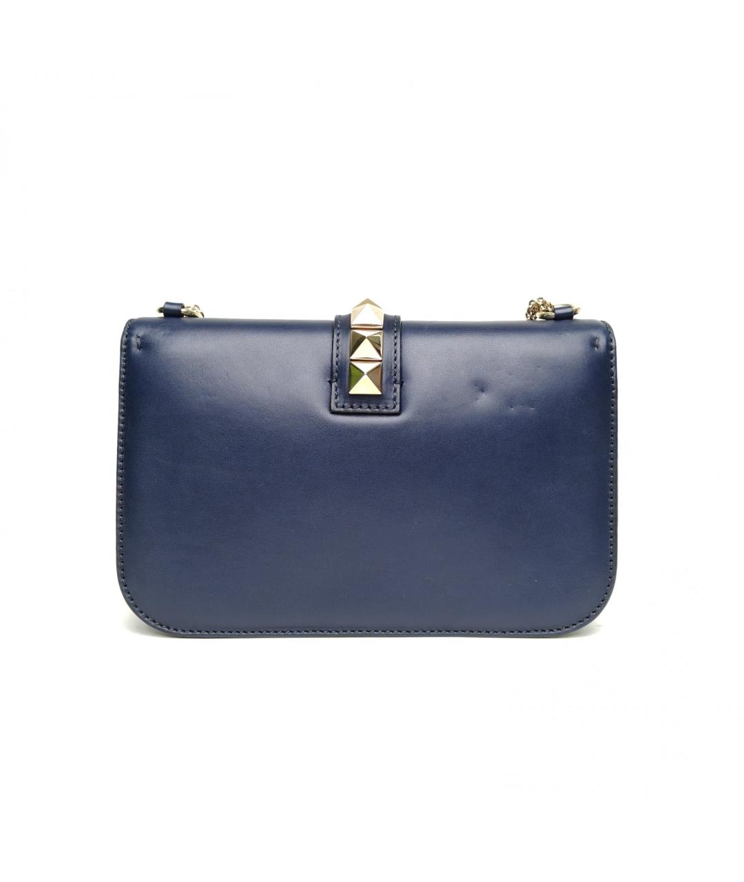 VALENTINO Темно-синяя кожаная сумка через плечо, фото 4