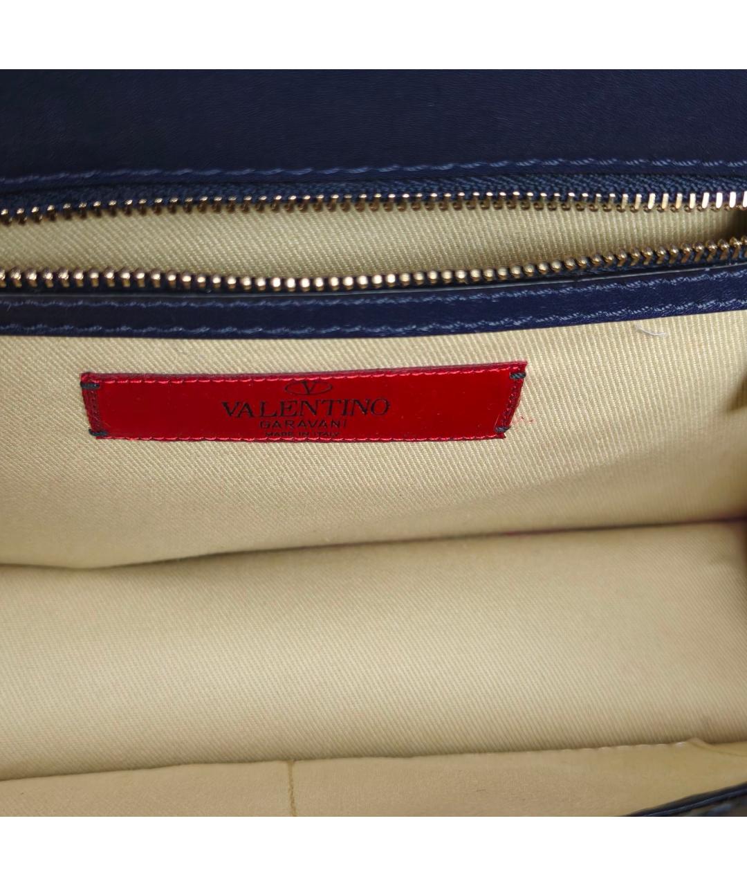 VALENTINO Темно-синяя кожаная сумка через плечо, фото 8