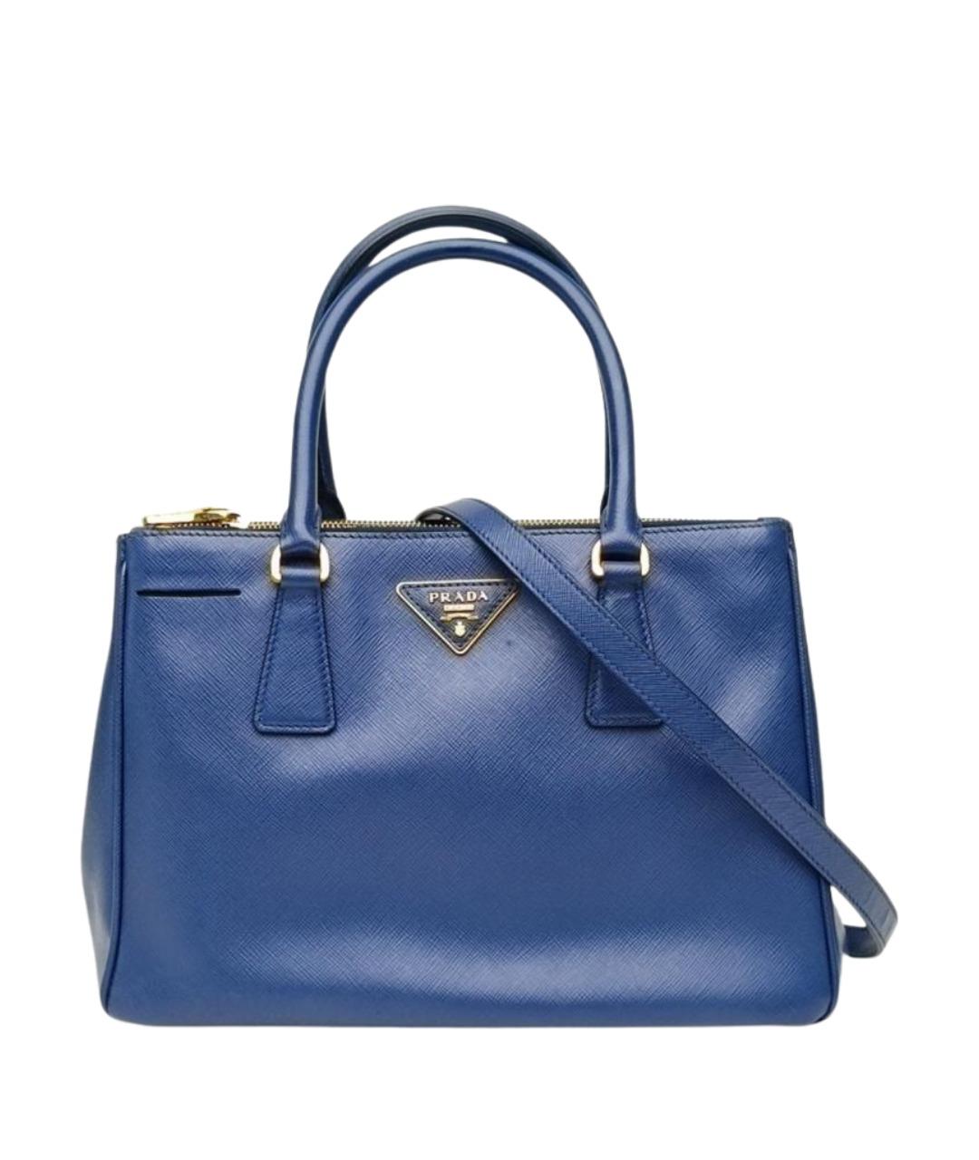 PRADA Синяя кожаная сумка с короткими ручками, фото 1