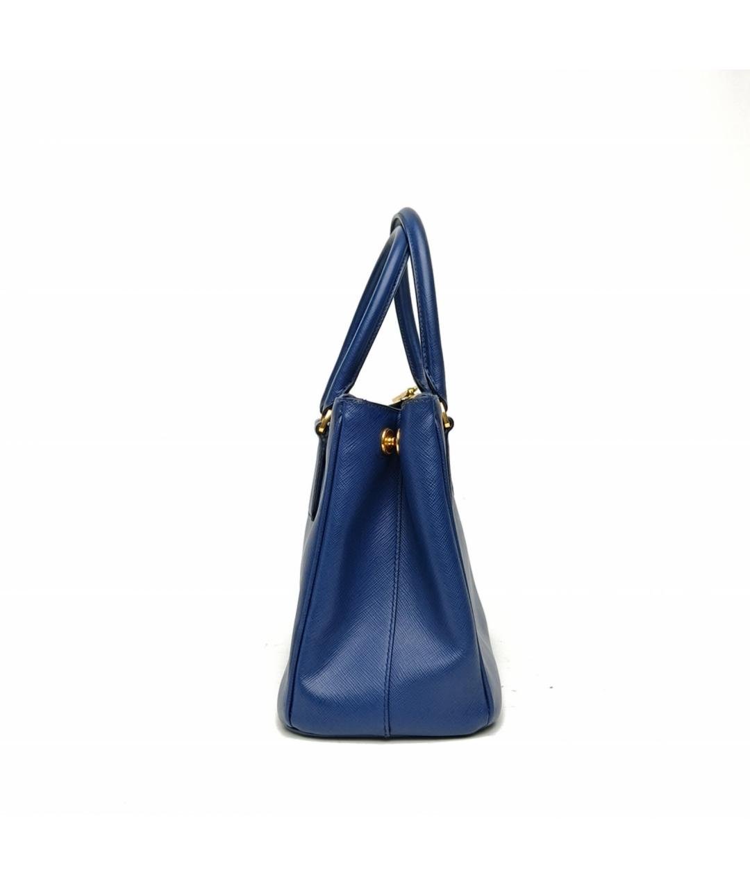 PRADA Синяя кожаная сумка с короткими ручками, фото 3