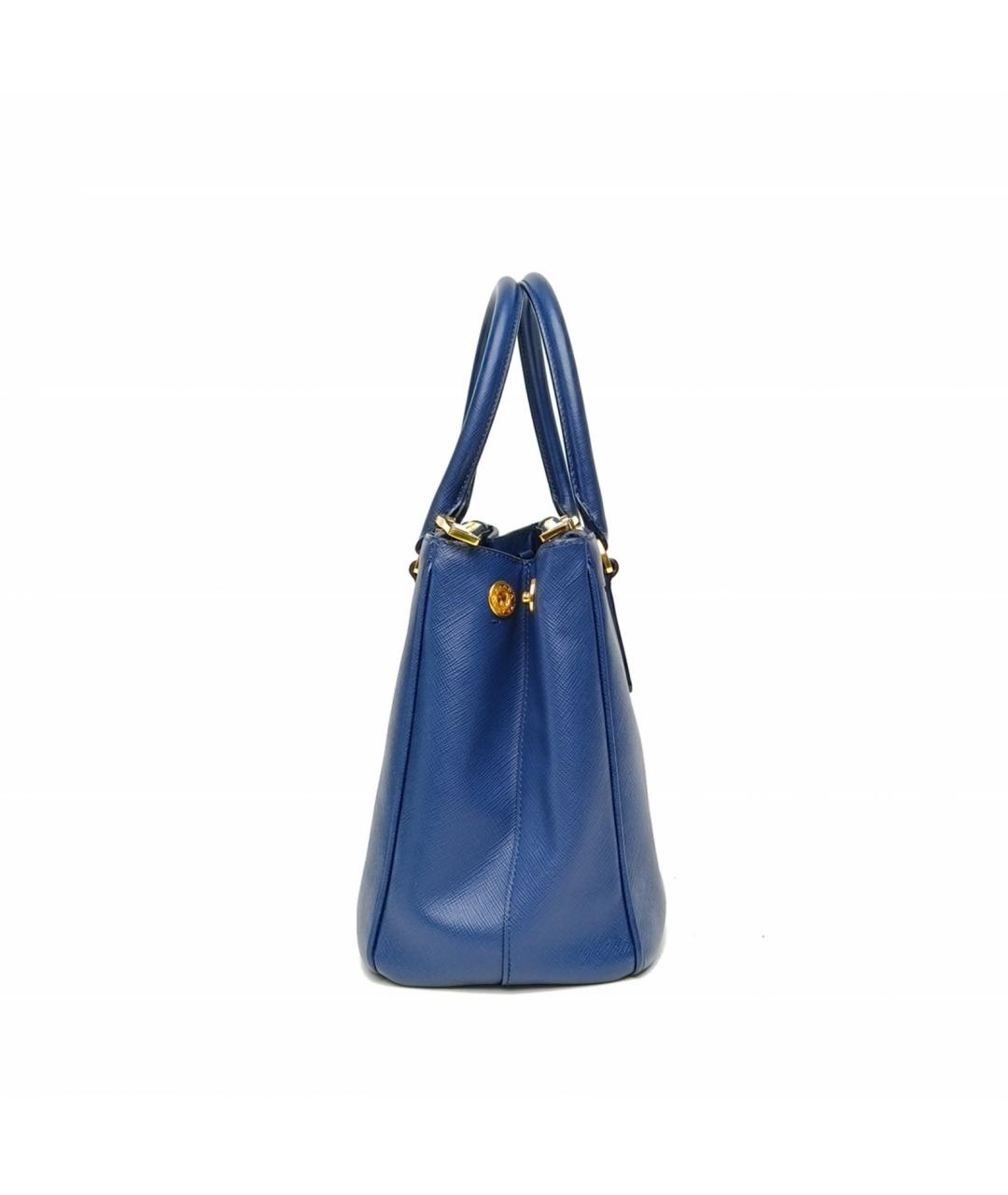 PRADA Синяя кожаная сумка с короткими ручками, фото 5