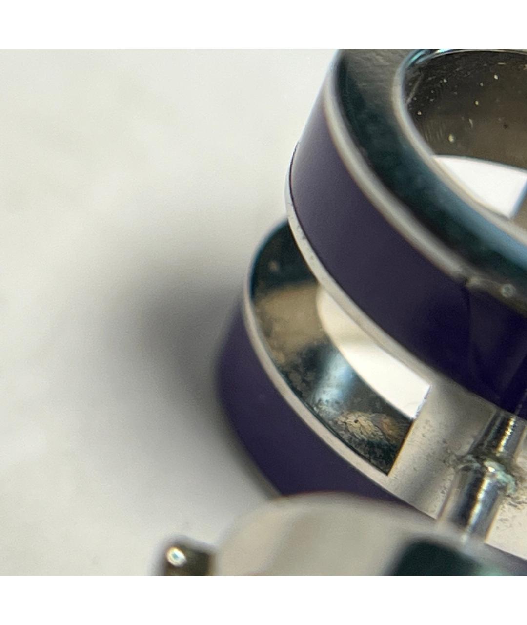 HERMES Фиолетовые металлические серьги, фото 8