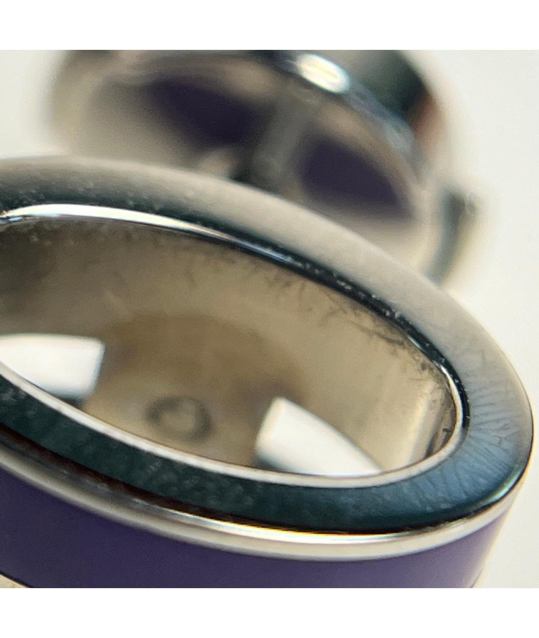 HERMES Фиолетовые металлические серьги, фото 9