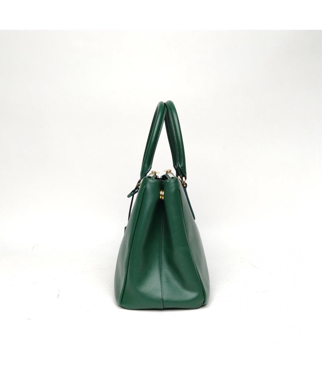 PRADA Зеленая кожаная сумка с короткими ручками, фото 3