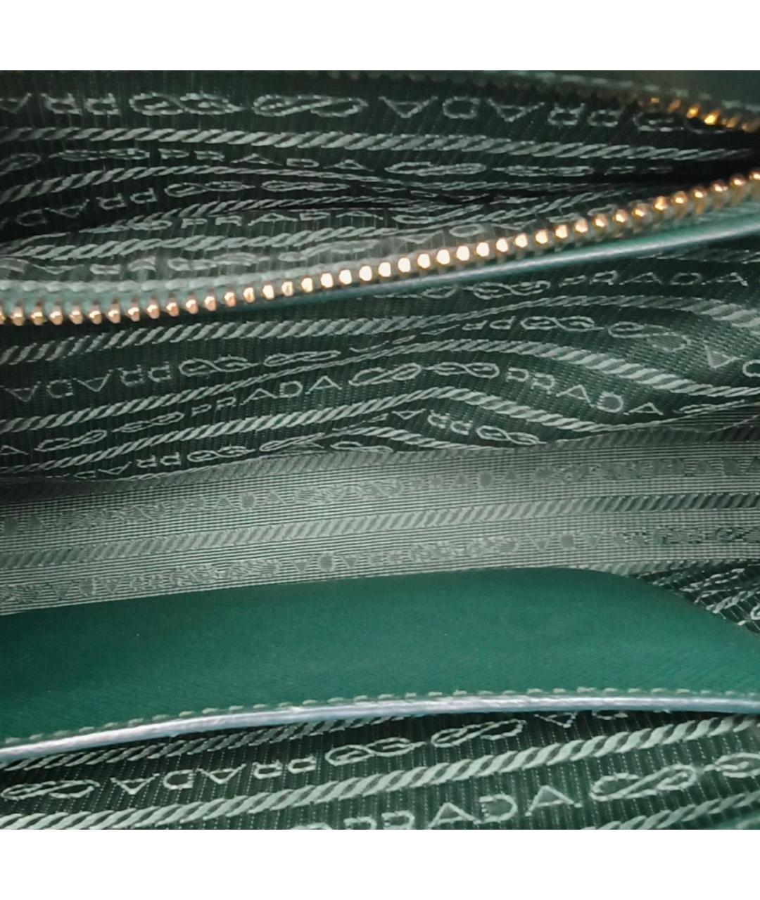 PRADA Зеленая кожаная сумка с короткими ручками, фото 8