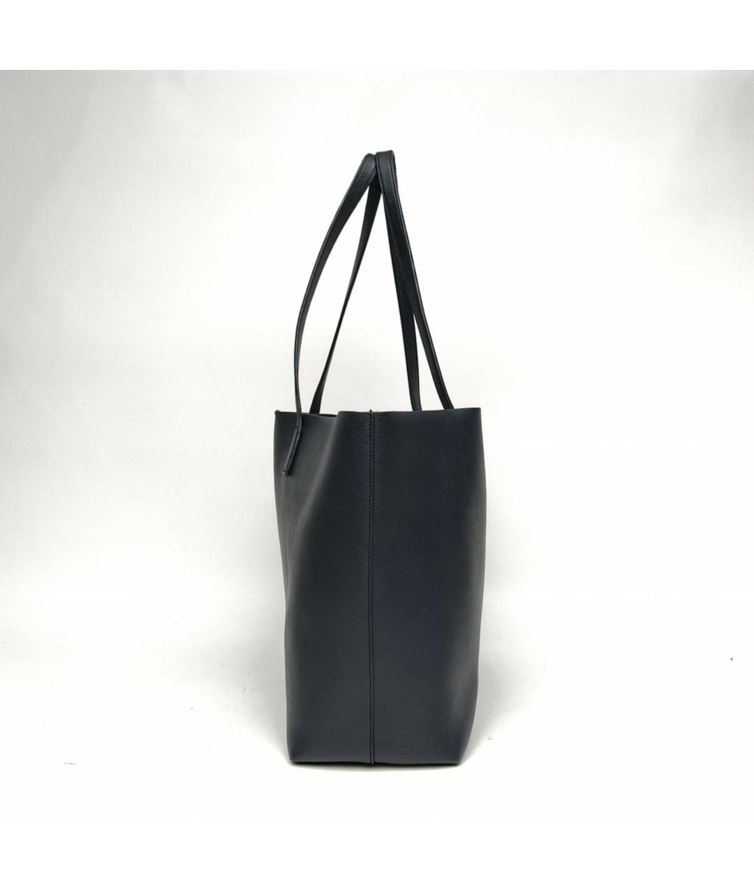 SAINT LAURENT Синяя кожаная сумка тоут, фото 3