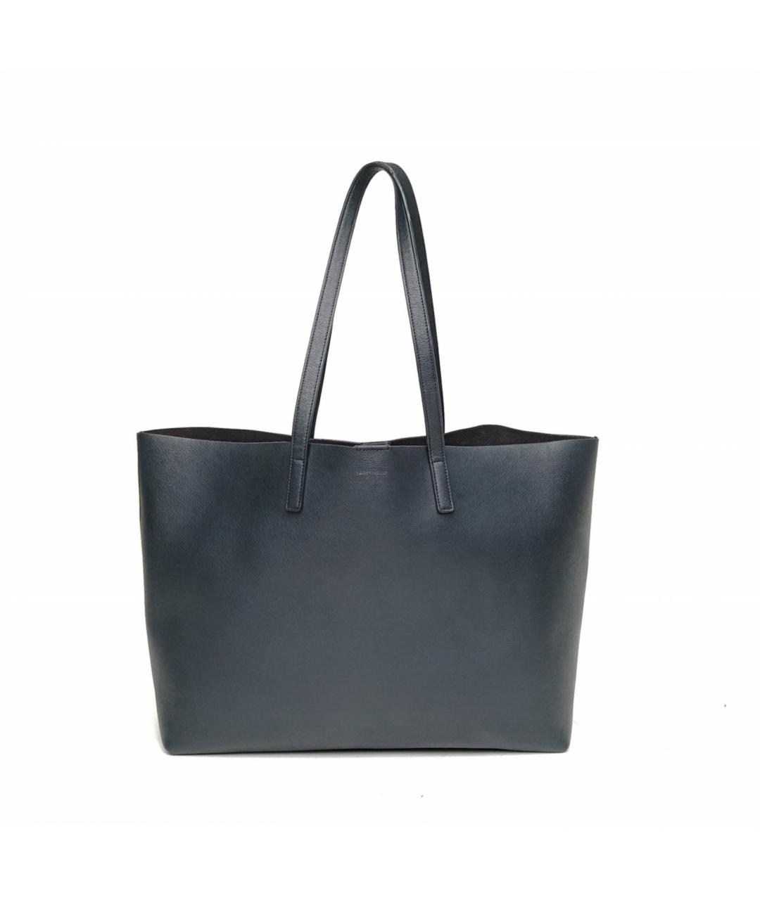 SAINT LAURENT Синяя кожаная сумка тоут, фото 2