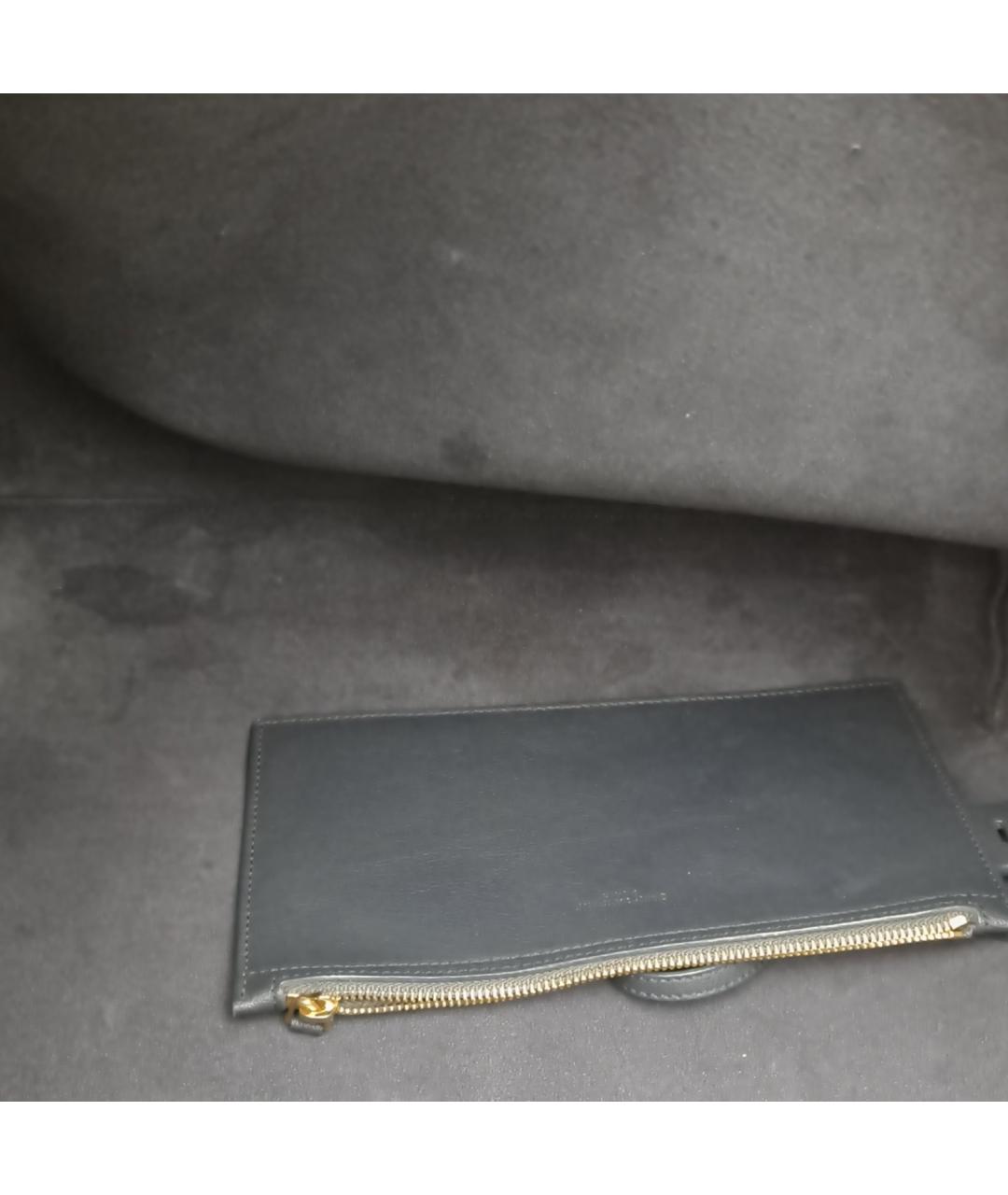 SAINT LAURENT Синяя кожаная сумка тоут, фото 7