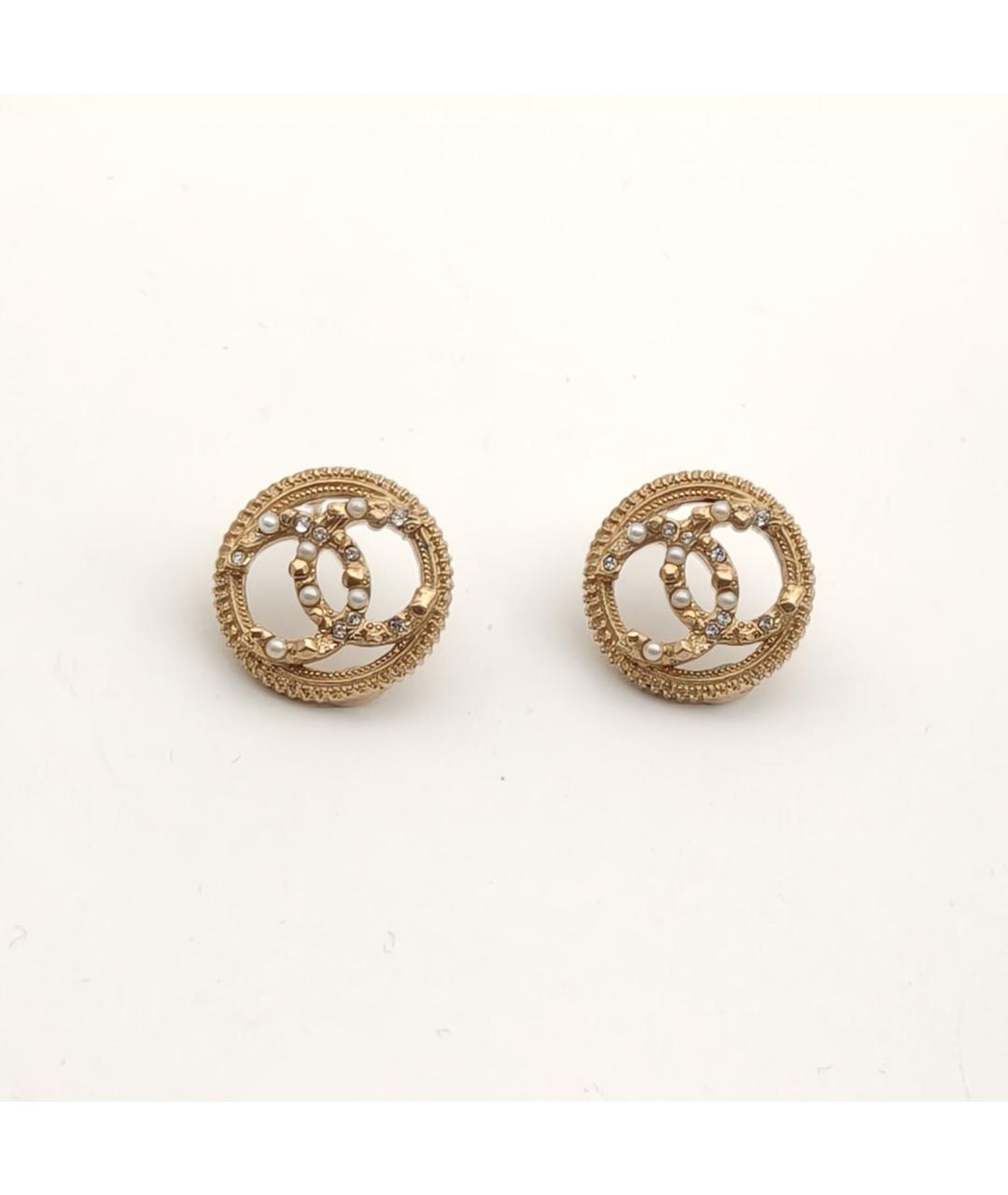 CHANEL Золотые металлические серьги, фото 3