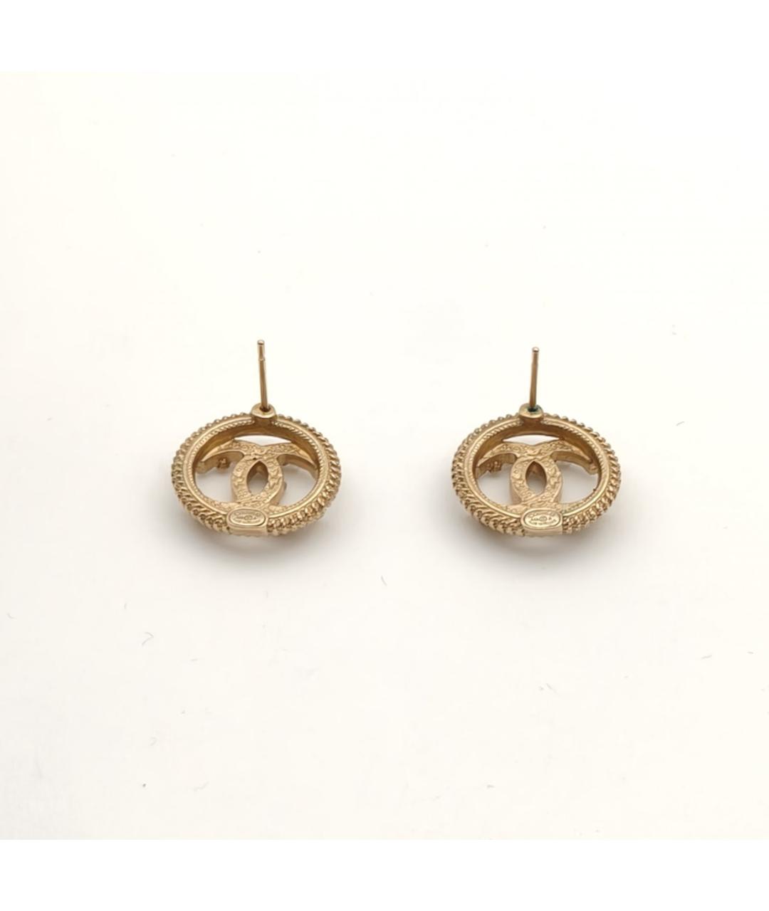 CHANEL Золотые металлические серьги, фото 5