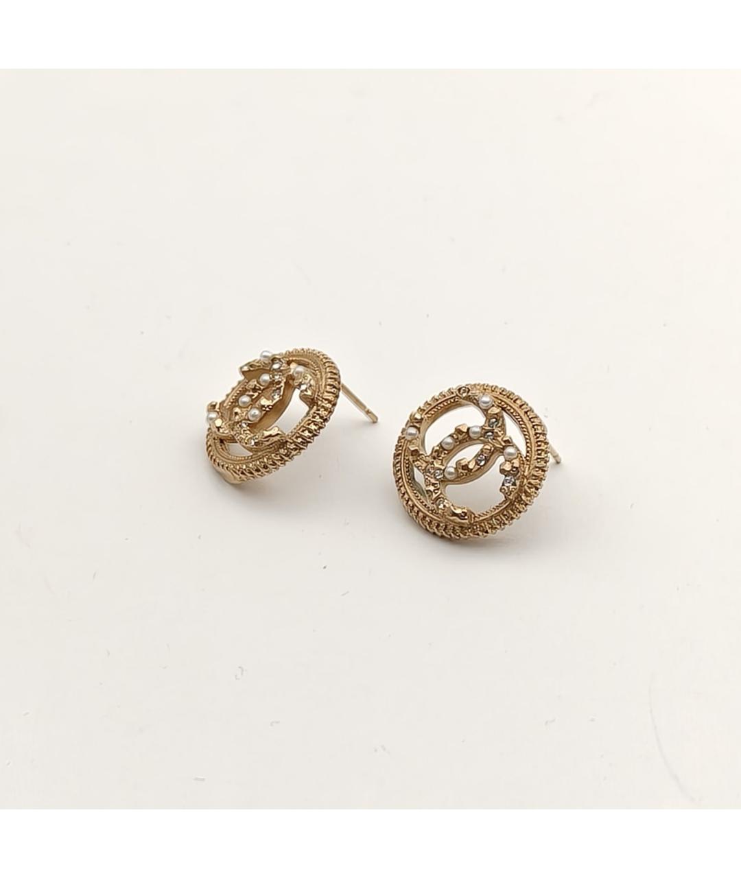 CHANEL Золотые металлические серьги, фото 4