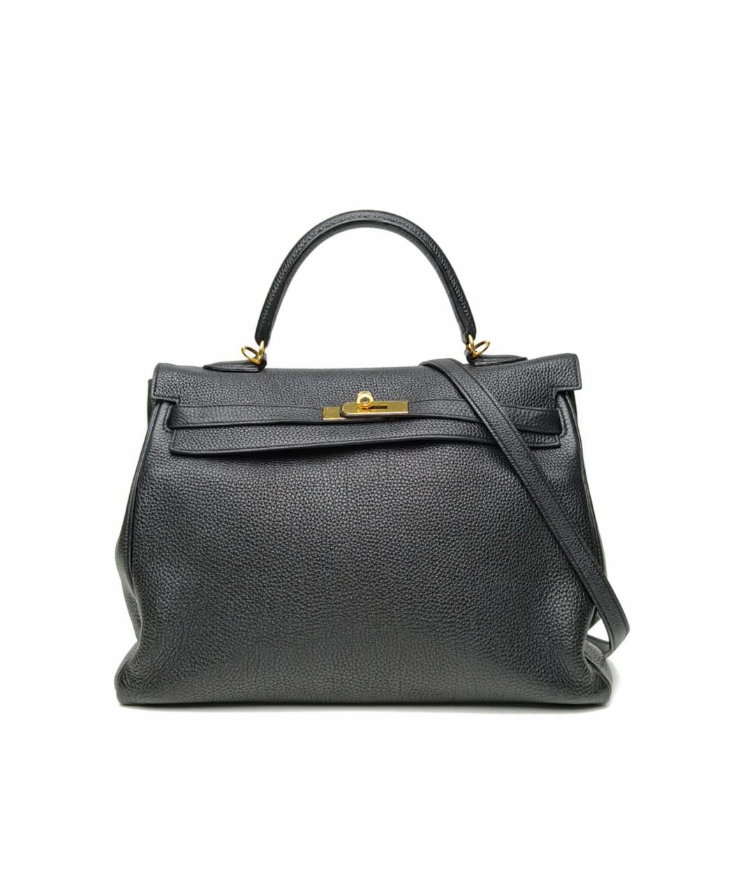 HERMES Черная сумка с короткими ручками, фото 2