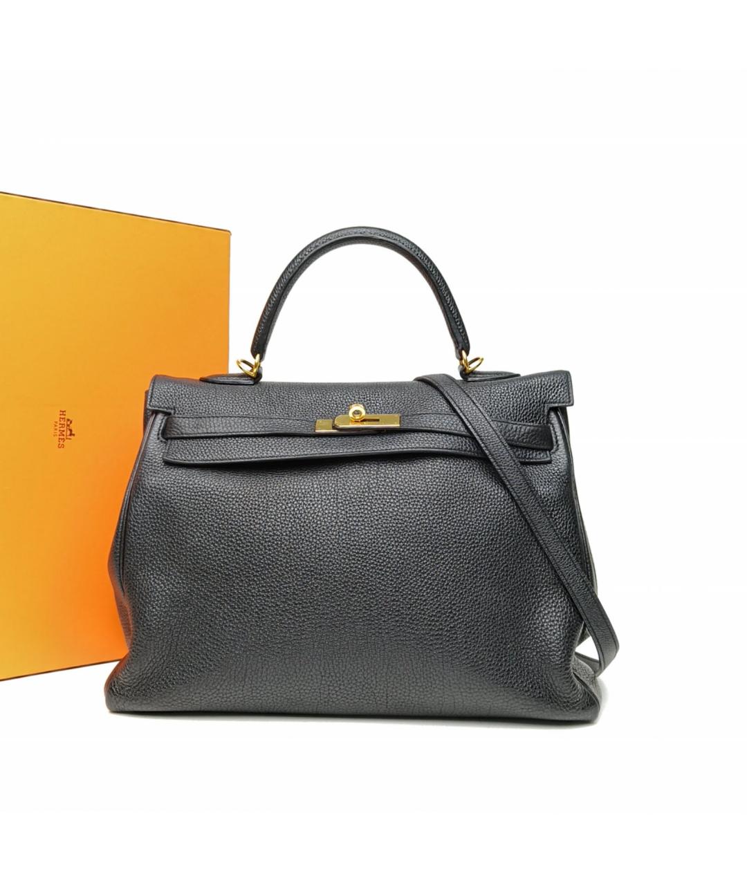 HERMES Черная сумка с короткими ручками, фото 9