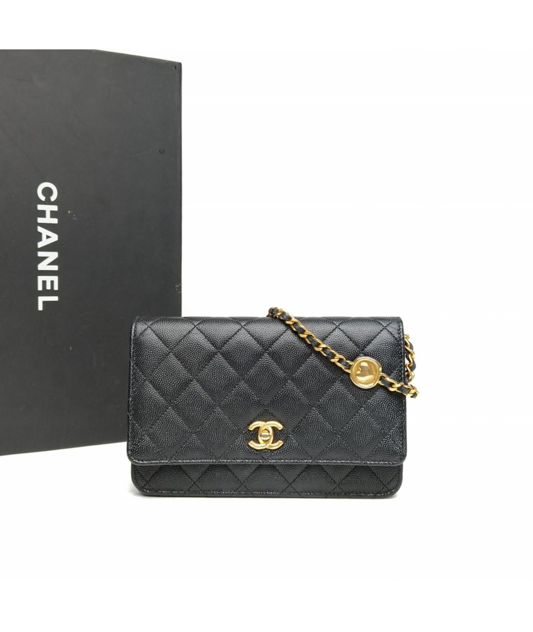 CHANEL Черная кожаная сумка через плечо, фото 7