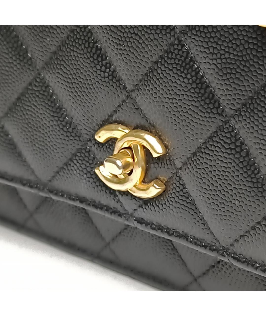 CHANEL Черная кожаная сумка через плечо, фото 6