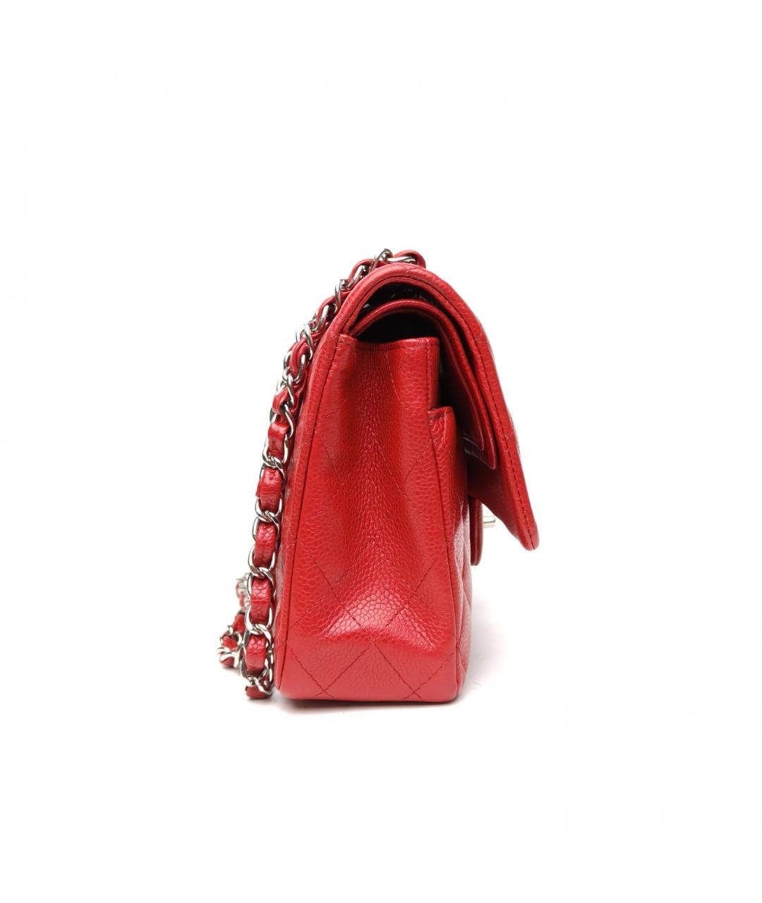 CHANEL Красная кожаная сумка через плечо, фото 5