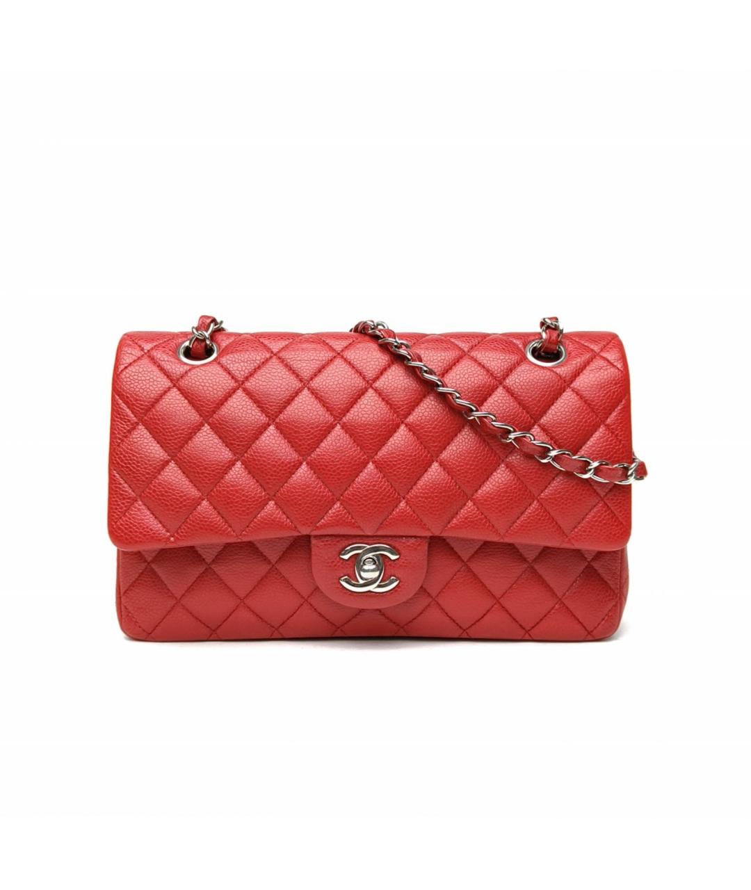 CHANEL Красная кожаная сумка через плечо, фото 2