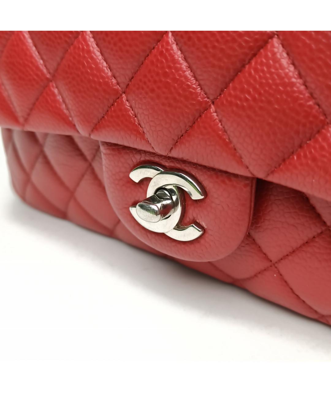CHANEL Красная кожаная сумка через плечо, фото 7