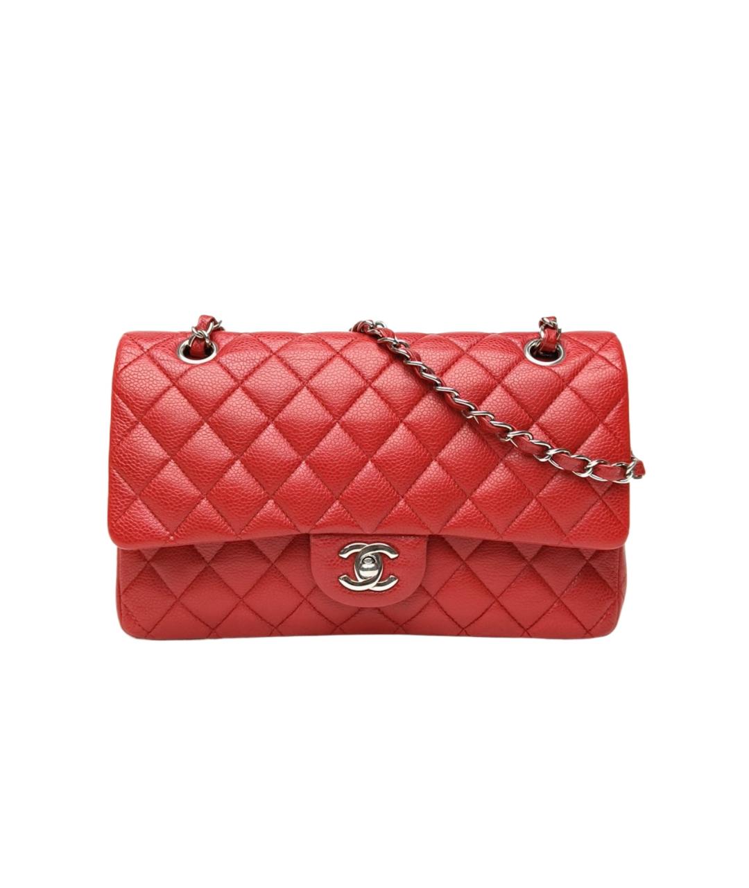 CHANEL Красная кожаная сумка через плечо, фото 1