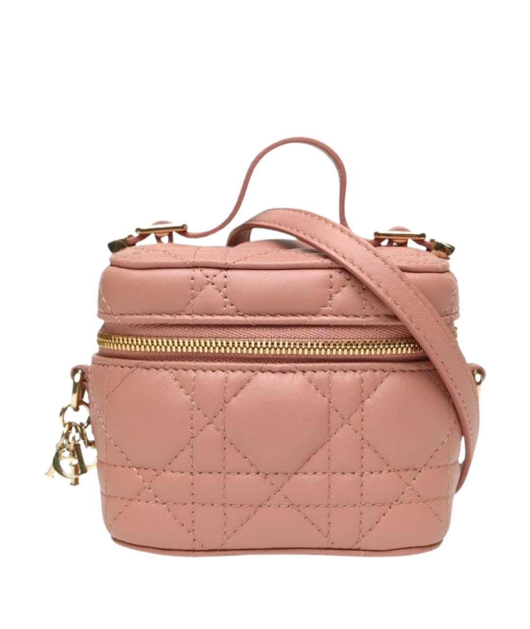 CHRISTIAN DIOR Розовая кожаная сумка через плечо, фото 1