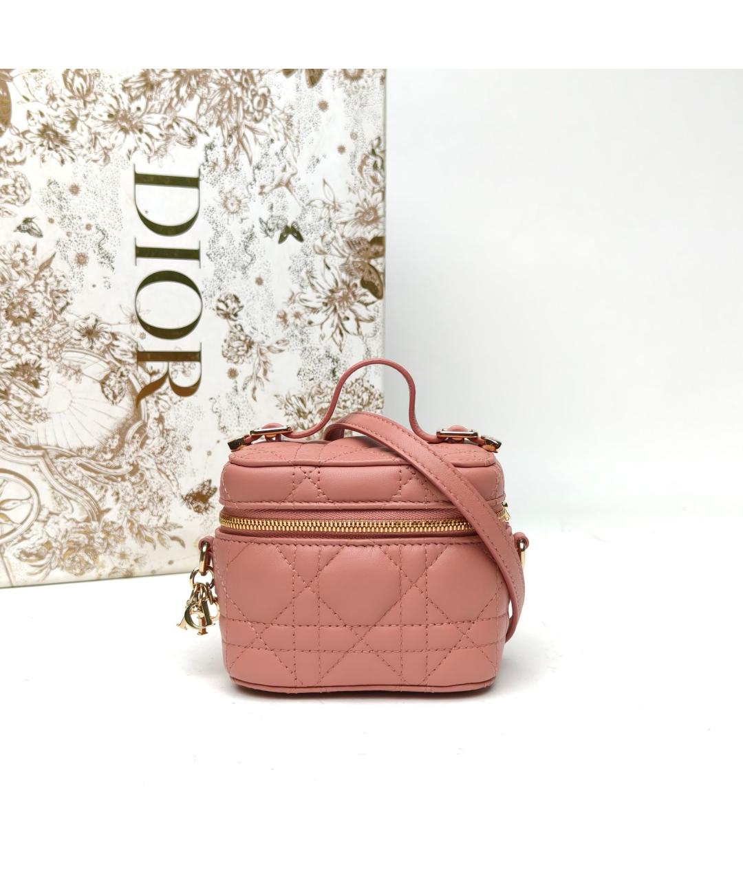 CHRISTIAN DIOR Розовая кожаная сумка через плечо, фото 9