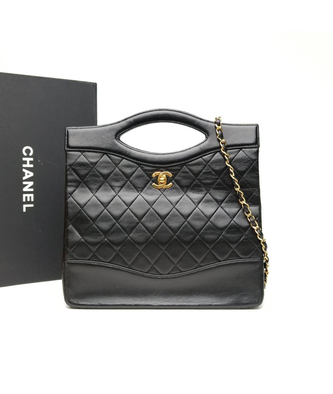 CHANEL Черная сумка с короткими ручками, фото 9