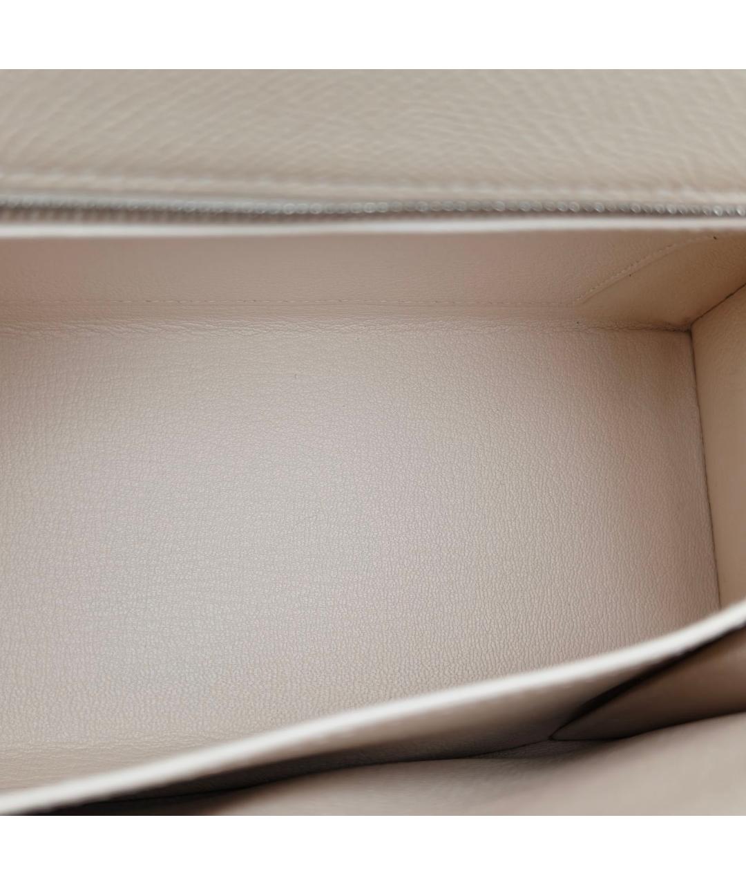 HERMES Белая кожаная сумка с короткими ручками, фото 8