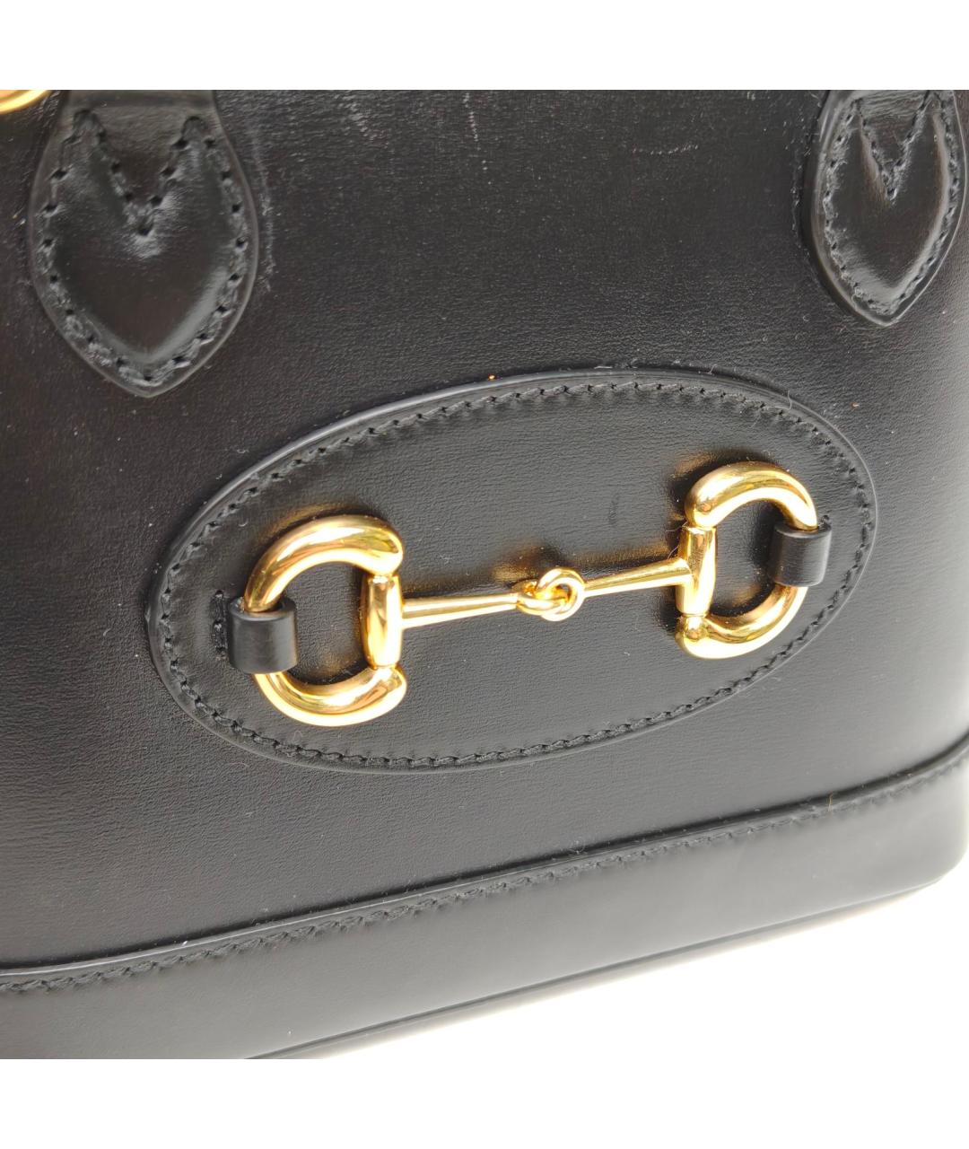 GUCCI Черная кожаная сумка с короткими ручками, фото 7