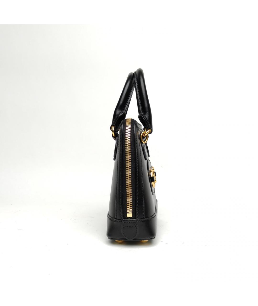 GUCCI Черная кожаная сумка с короткими ручками, фото 5
